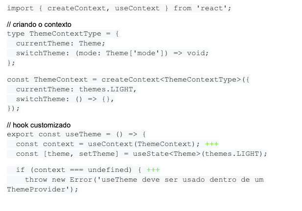 Gerenciando temas com Custom Hooks, React Context API e TypeScript em uma aplicação React Native